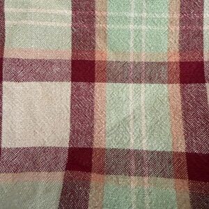 8 Cloth Napkins Plaid in Mint, Burgundy, and Beige GUC